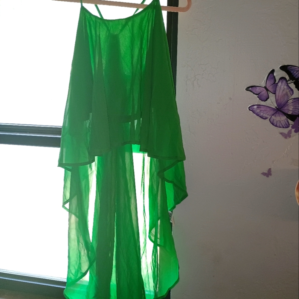 Green troe over shirt